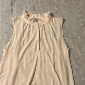 LOFT Women's Cream Sleeveless Top